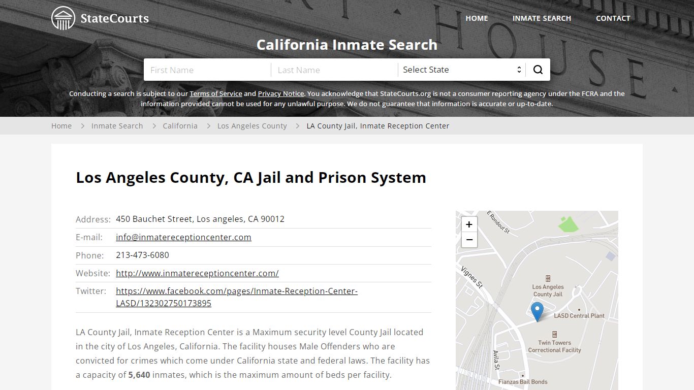 LA County Jail, Inmate Reception Center Inmate Records Search ...