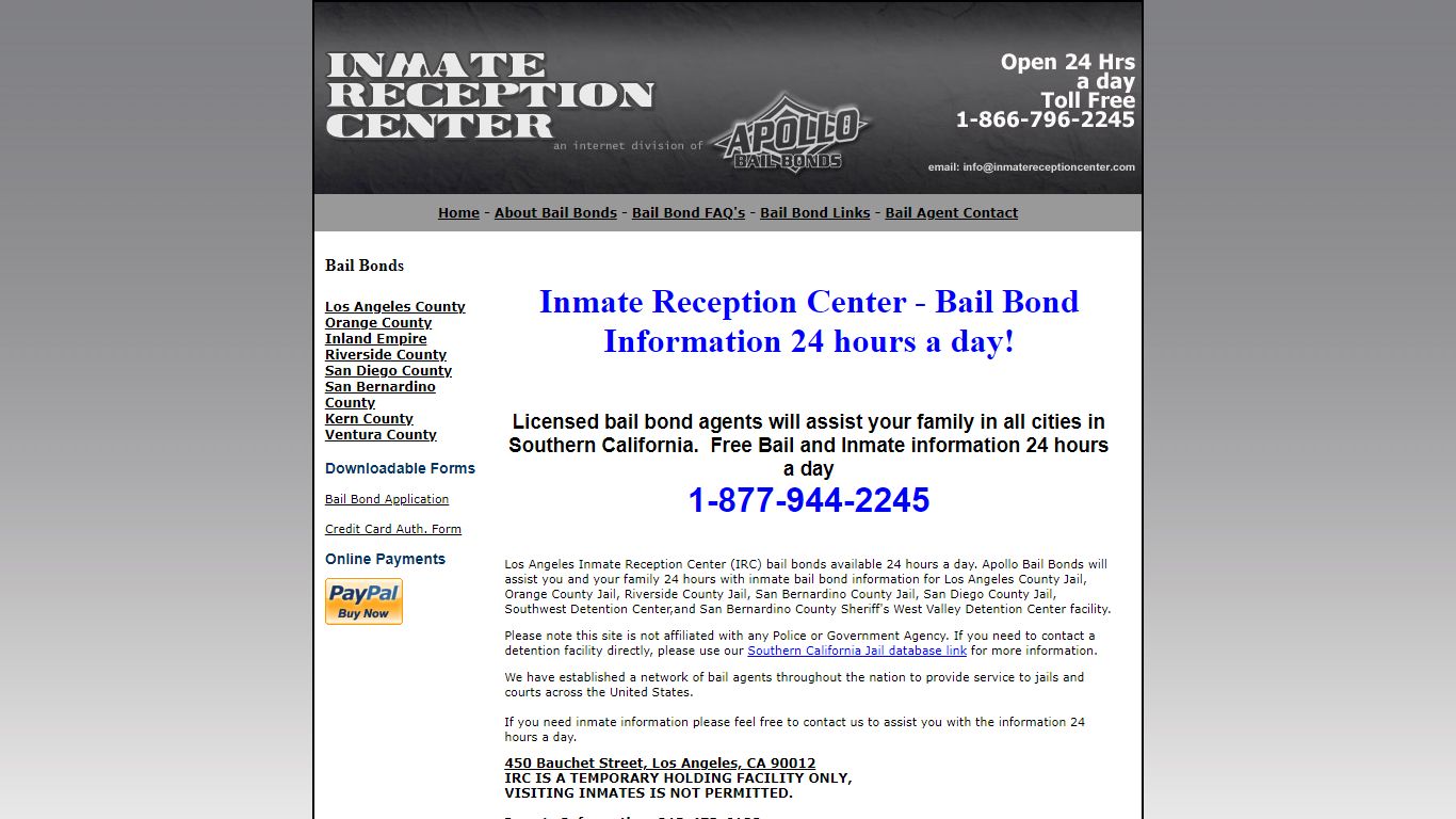 Inmate Reception Center (IRC), Los Angeles County Jail Discount Bail ...